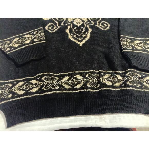 Adele Knitwear Sweater Medium/Large Vintage 80s/90s USA Gold Metallic Pullover - Picture 5 of 6